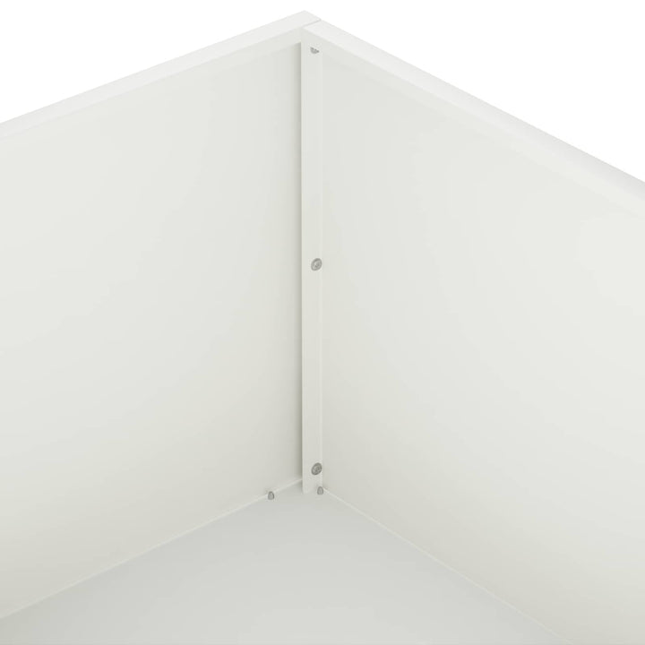 Trädgårdsplanterare Vit 60 X 60 X 20 Cm Kallvalsat Stål