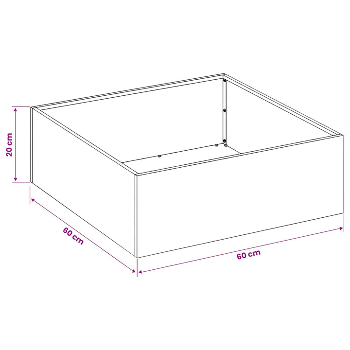 Trädgårdsplanterare Antracit 60 X 60 X 20 Cm Kallvalsat Stål