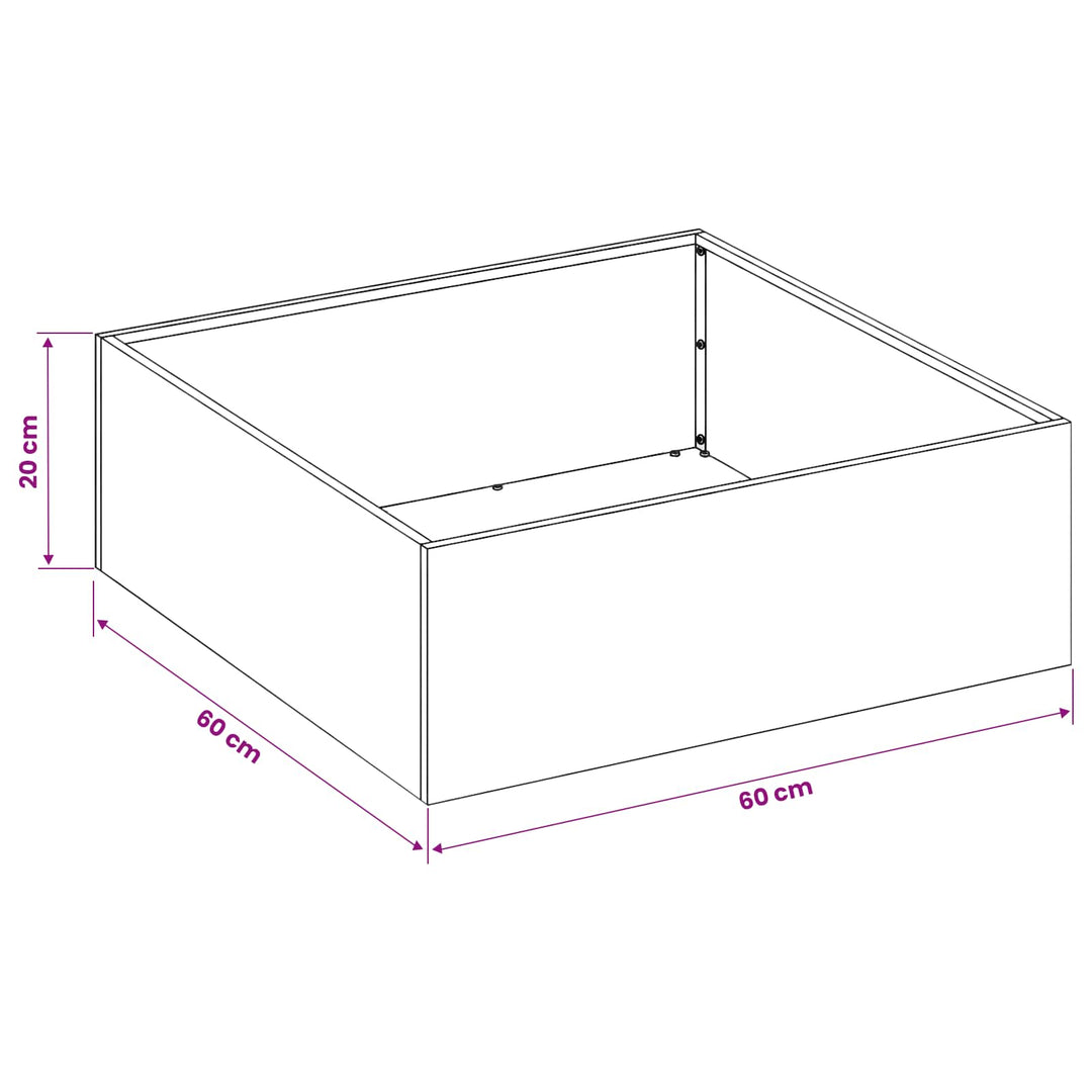 Trädgårdsplanterare 2 St Antracit 60 X 60 X 20 Cm