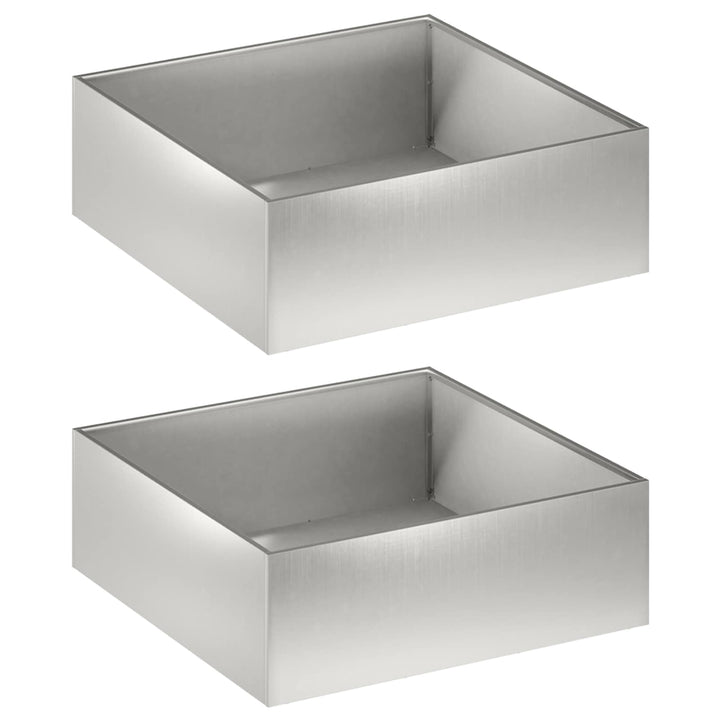 Trädgårdsplanterare 2 St Silver 60 X 60 X 20 Cm Rostfritt Stål