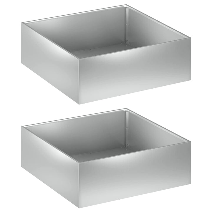 Trädgårdsplanterare 2 St Silver 60 X 60 X 20 Cm