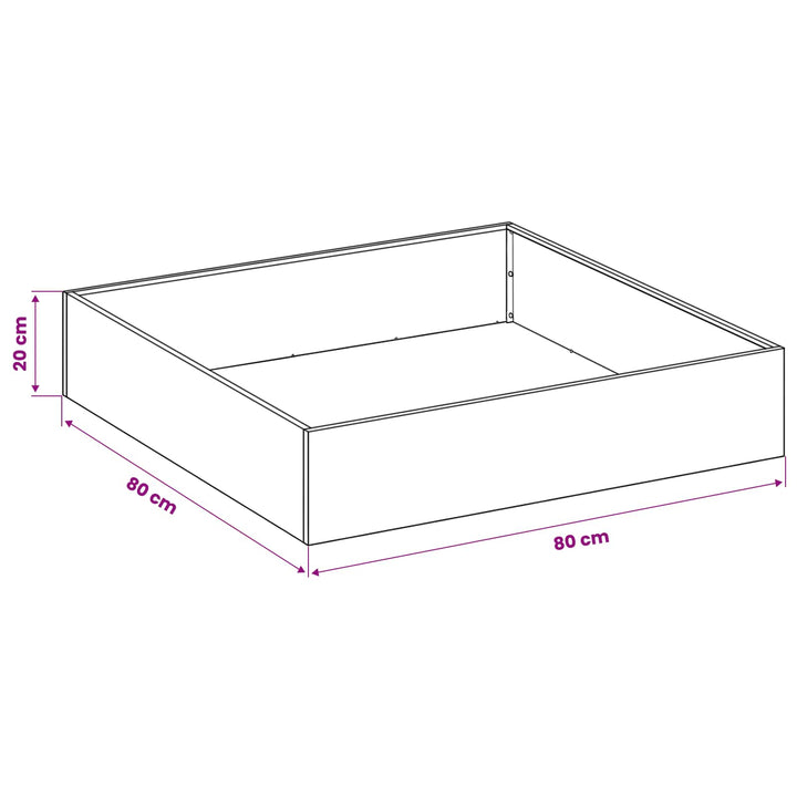 Trädgårdsplanterare Svart 80 X 80 X 20 Cm Kallvalsat Stål