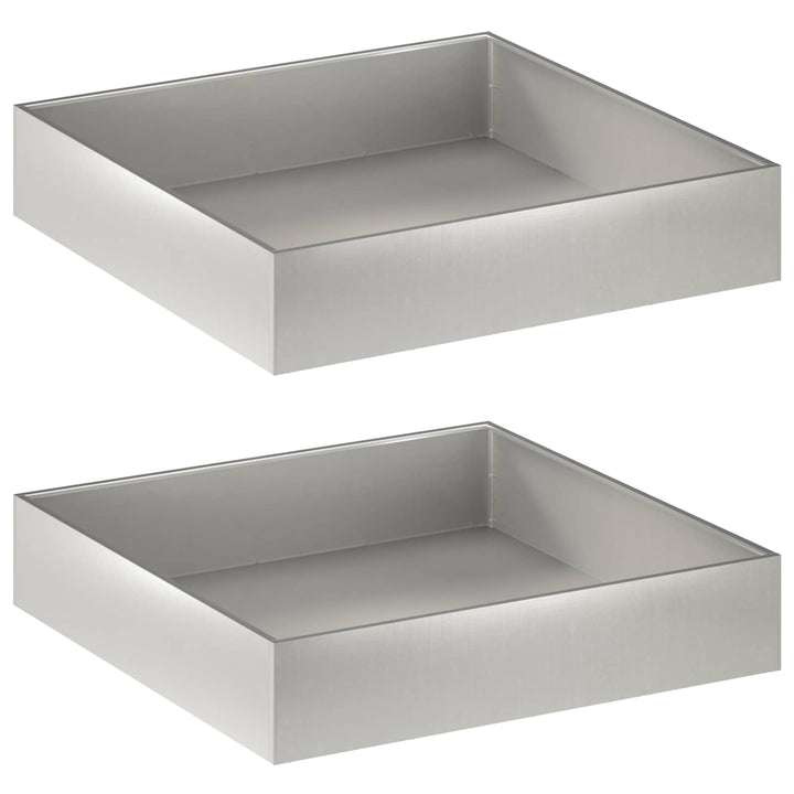 Trädgårdsplanterare 2 St Silver 80 X 80 X 20 Cm Rostfritt Stål