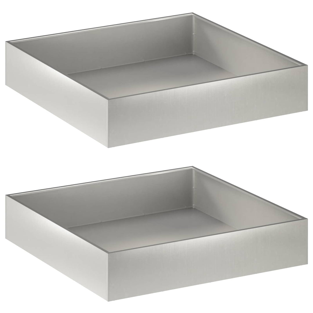 Trädgårdsplanterare 2 St Silver 80 X 80 X 20 Cm Rostfritt Stål