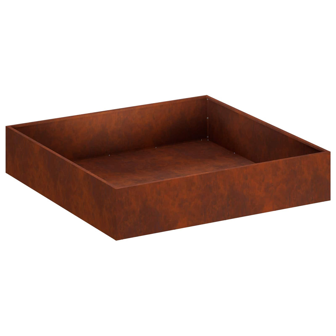Trädgårdsplanterare 2 St Rostig 80 X 80 X 20 Cm