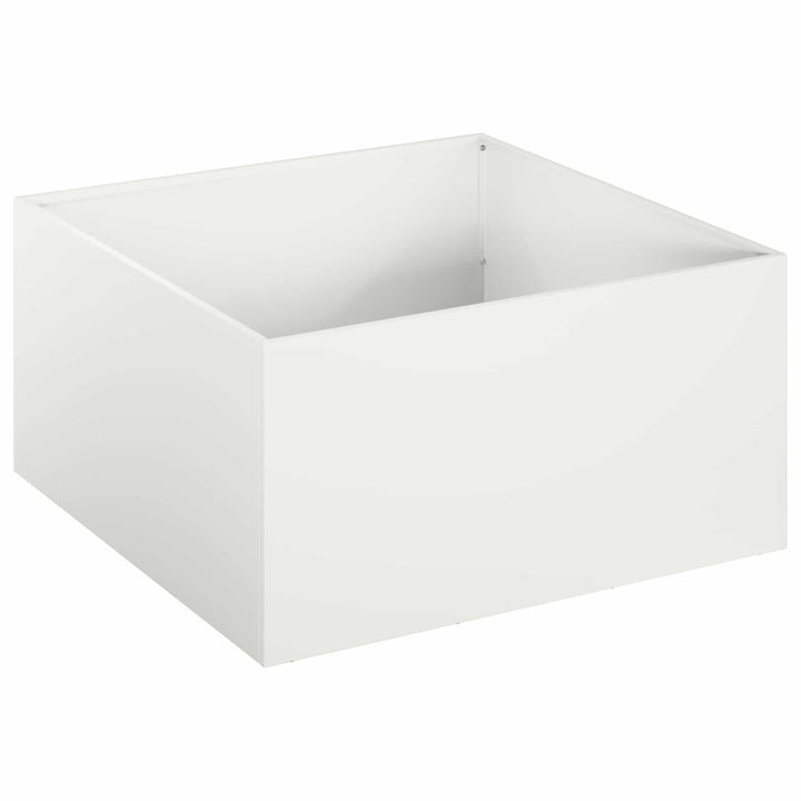 Trädgårdsplanterare 2 St Vit 40 X 40 X 30 Cm Kallvalsat Stål