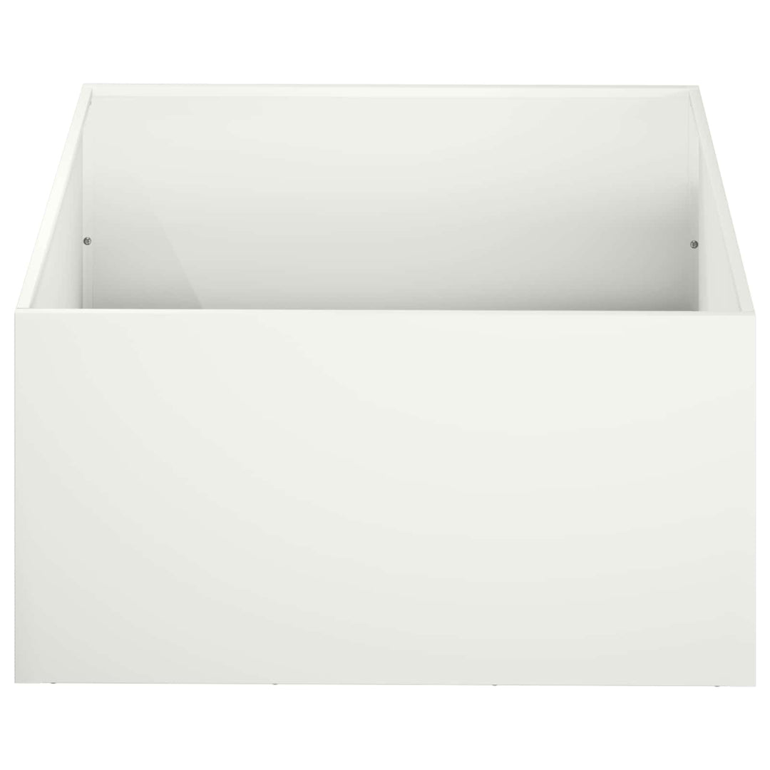 Trädgårdsplanterare 2 St Vit 40 X 40 X 30 Cm Kallvalsat Stål