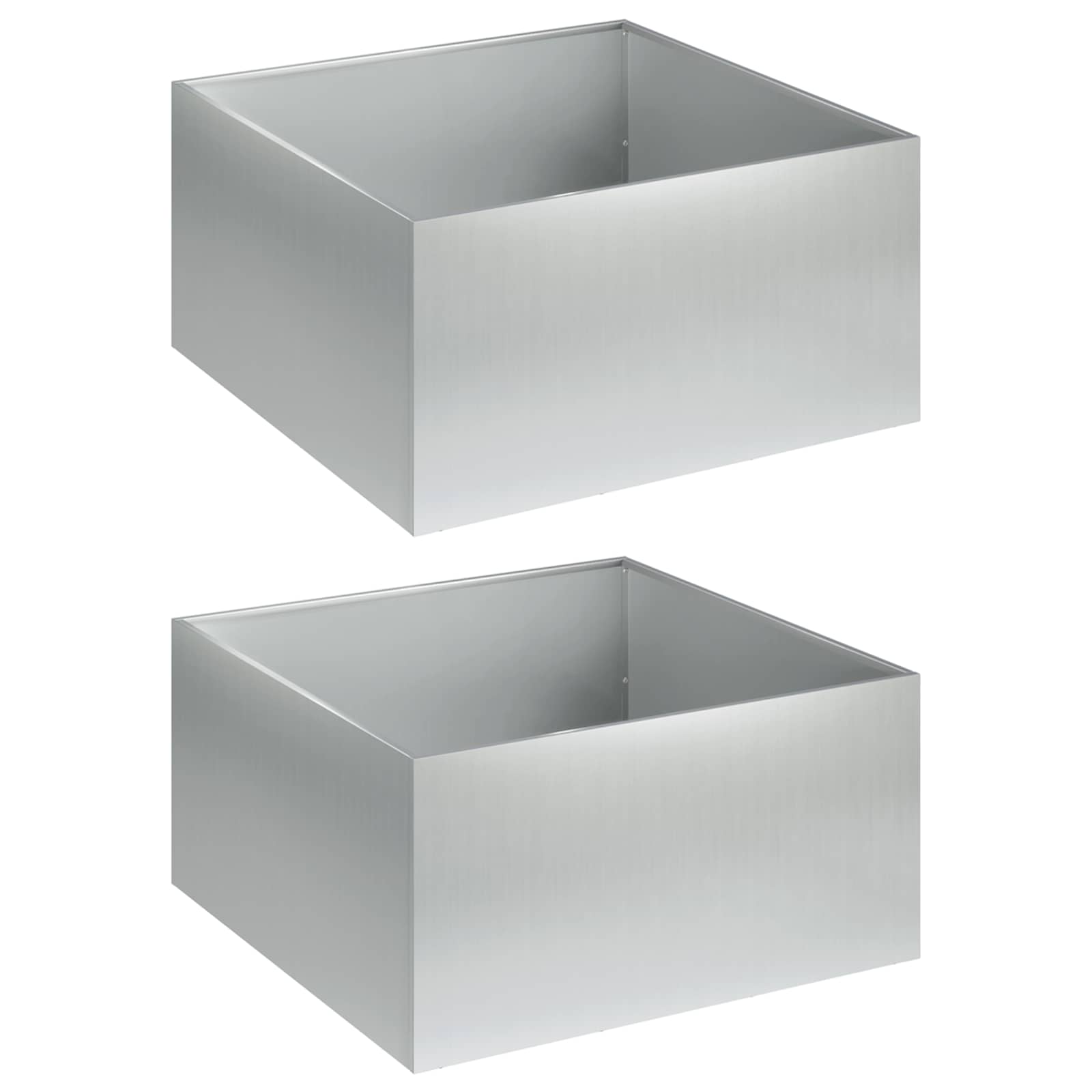 Trädgårdsplanterare 2 St Silver 40 X 40 X 30 Cm