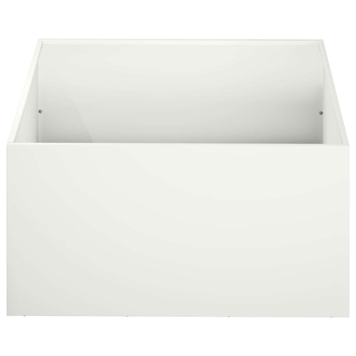 Trädgårdsplanterare Vit 60 X 60 X 30 Cm Kallvalsat Stål