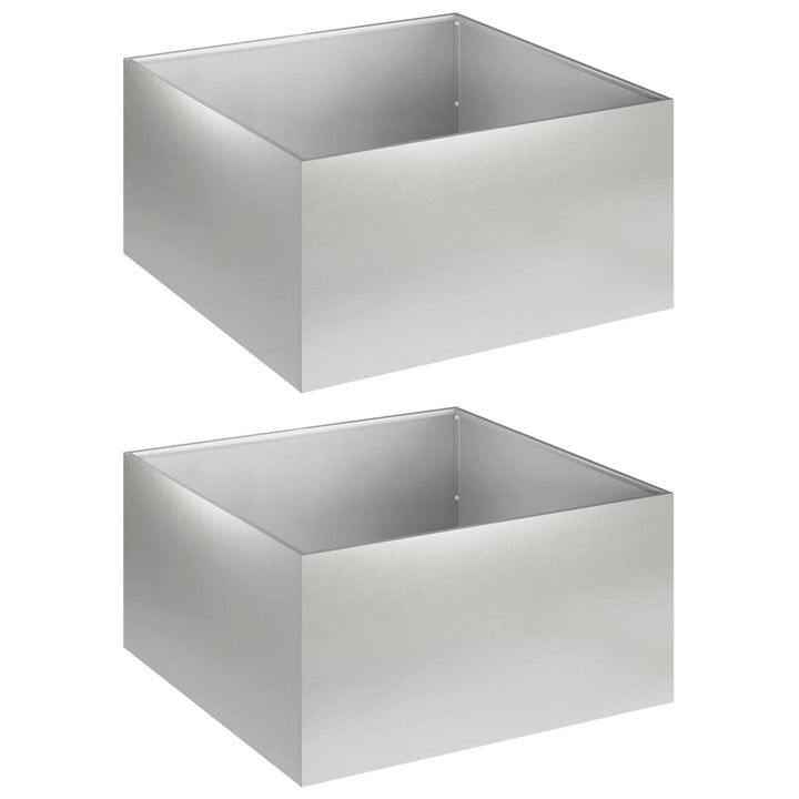 Trädgårdsplanterare 2 St Silver 60 X 60 X 30 Cm Rostfritt Stål