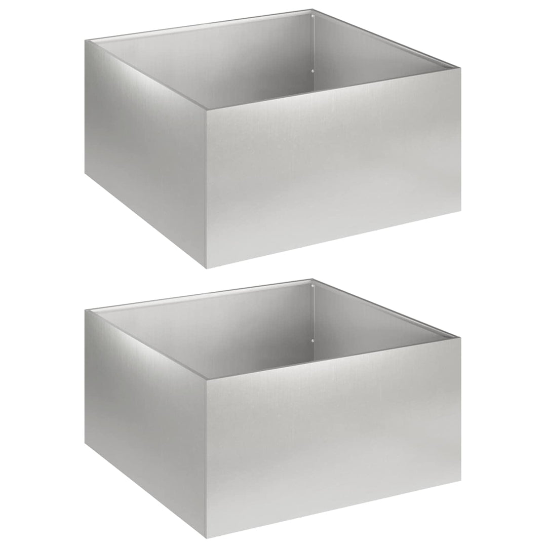 Trädgårdsplanterare 2 St Silver 60 X 60 X 30 Cm Rostfritt Stål