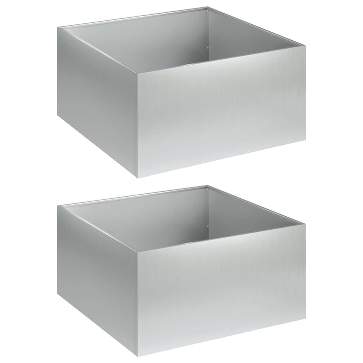 Trädgårdsplanterare 2 St Silver 60 X 60 X 30 Cm