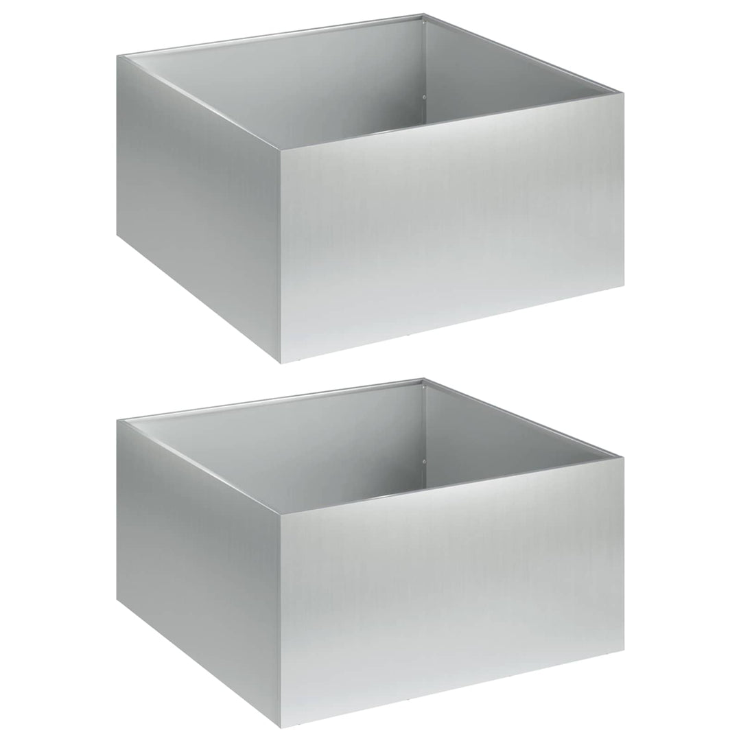 Trädgårdsplanterare 2 St Silver 60 X 60 X 30 Cm