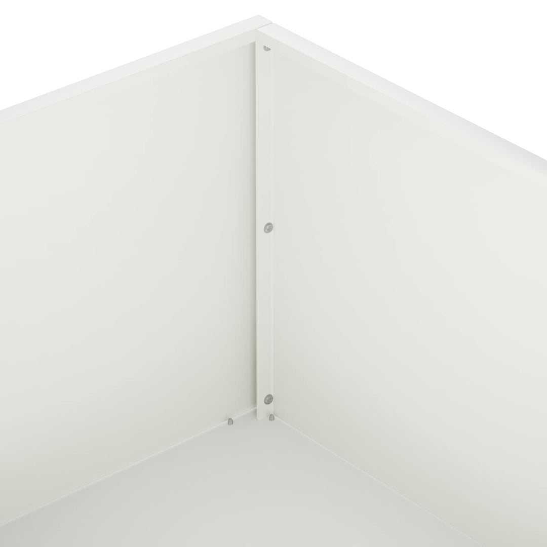 Trädgårdsplanterare Vit 80 X 80 X 30 Cm Kallvalsat Stål