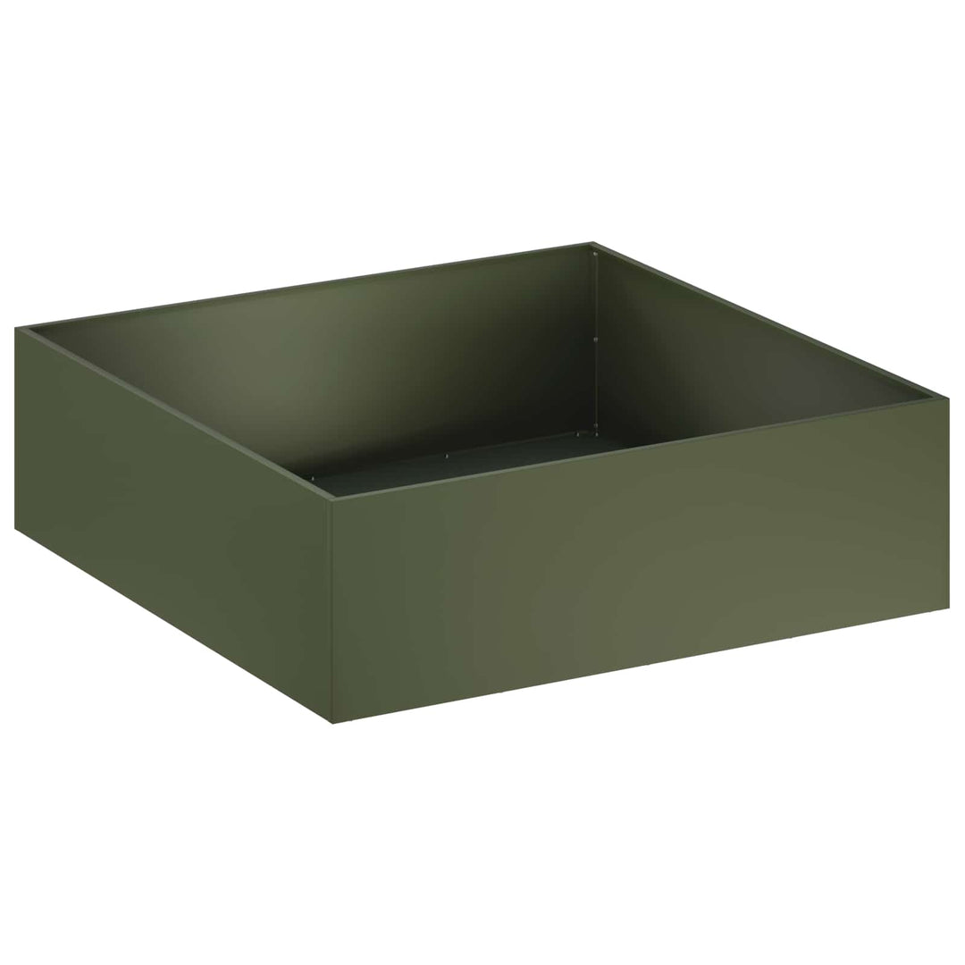 Trädgårdsplanterare Olivgrön 80 X 80 X 30 Cm Kallvalsat Stål