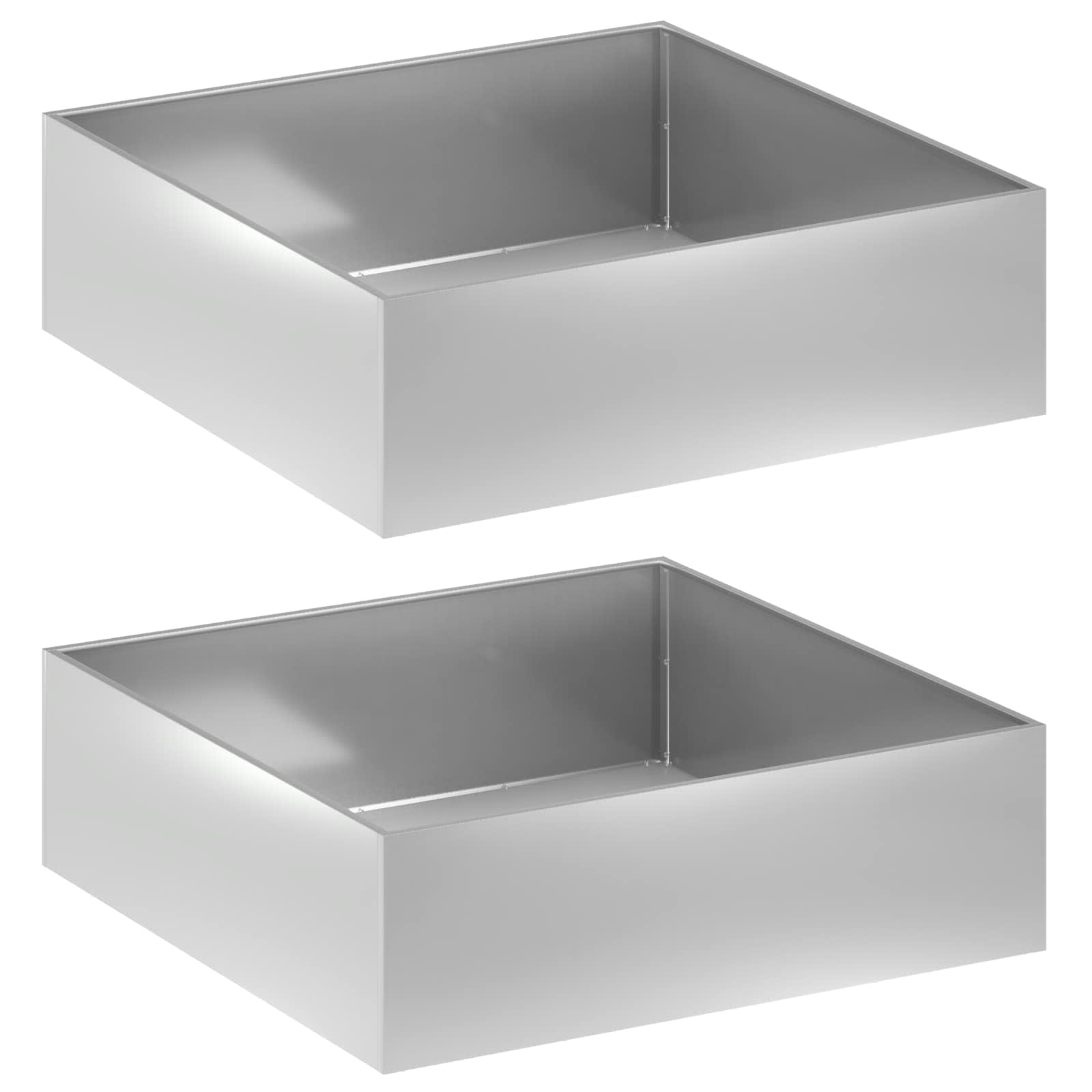 Trädgårdsplanterare 2 St Silver 80 X 80 X 30 Cm