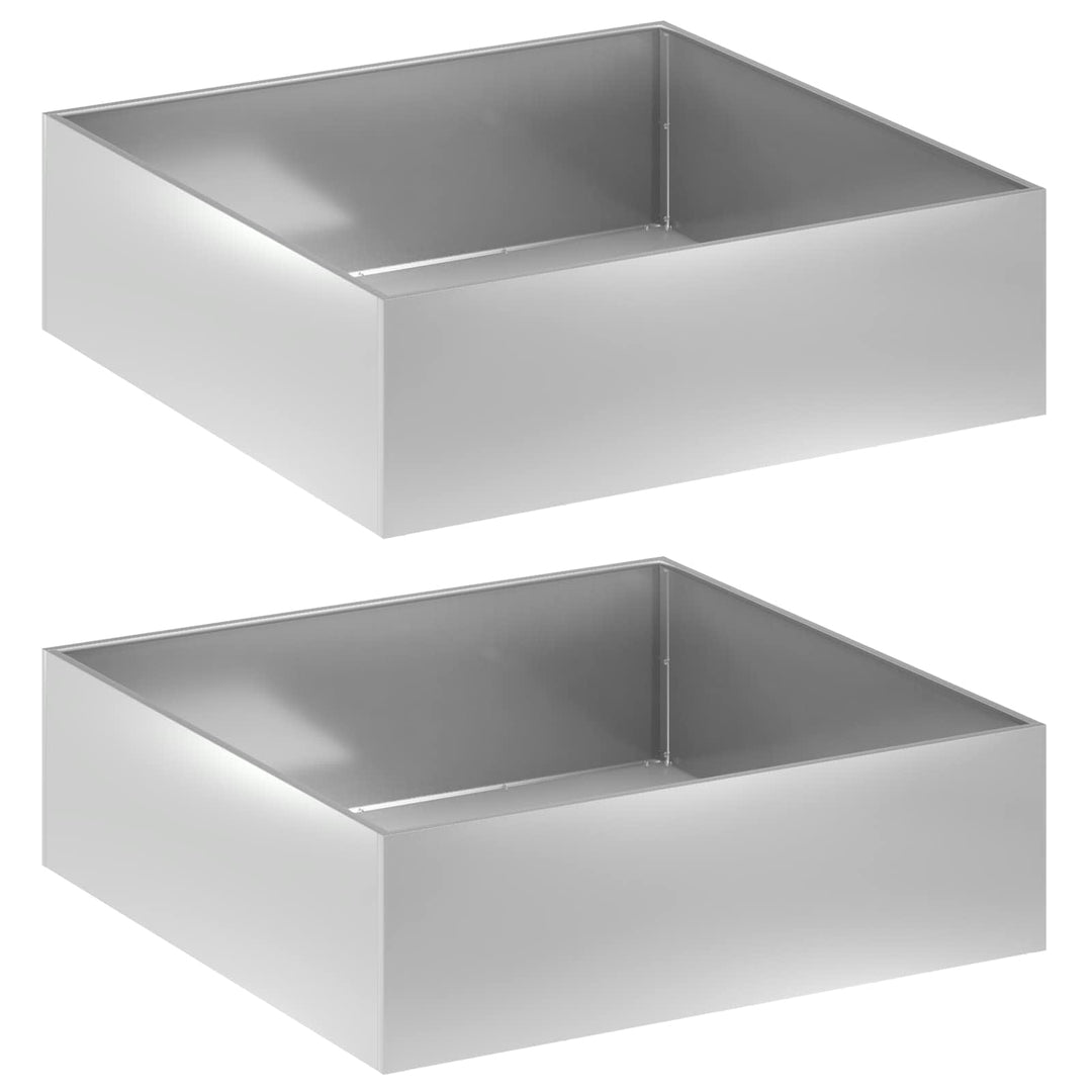 Trädgårdsplanterare 2 St Silver 80 X 80 X 30 Cm