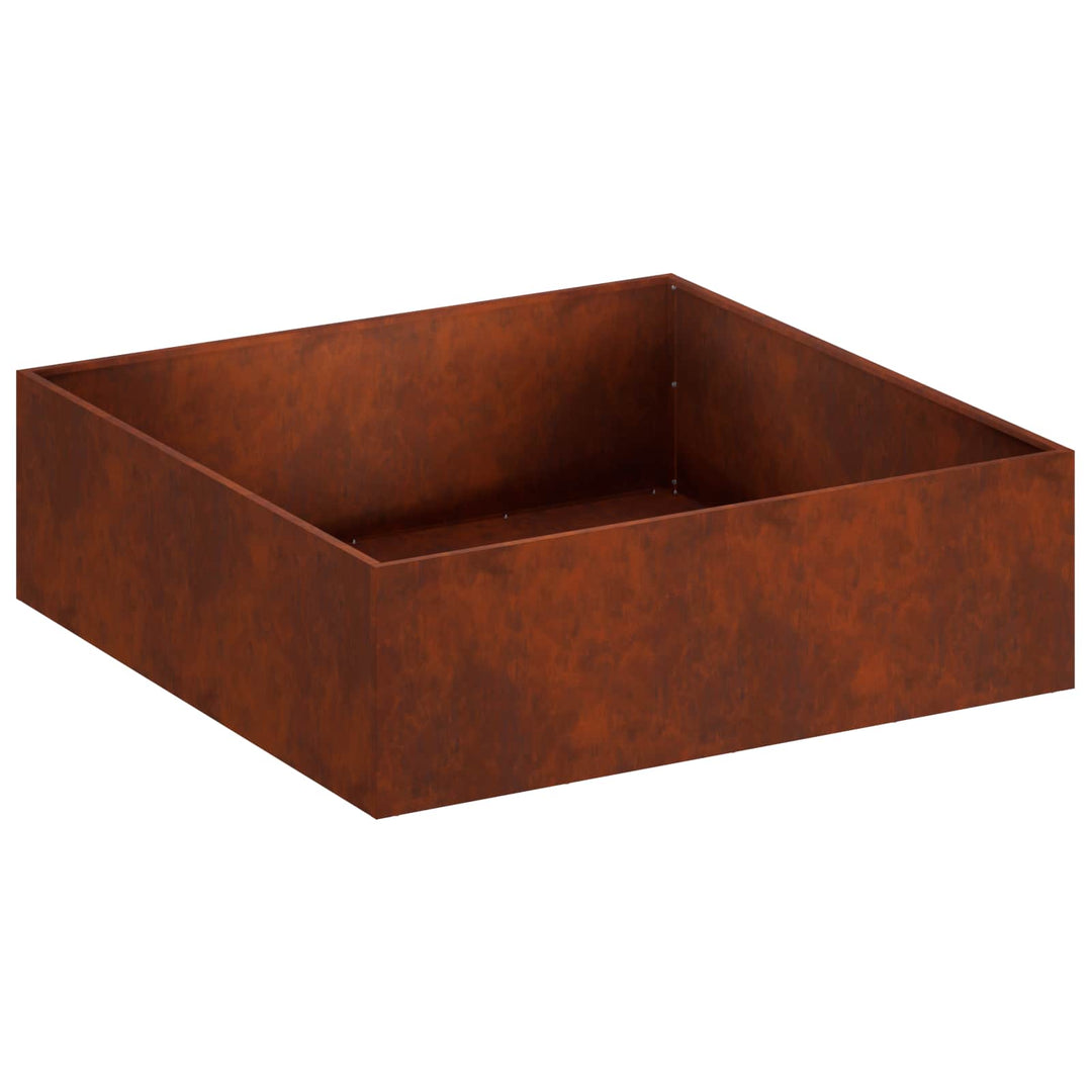 Trädgårdsplanterare Rostig 80 X 80 X 30 Cm Väderbeständig Stål