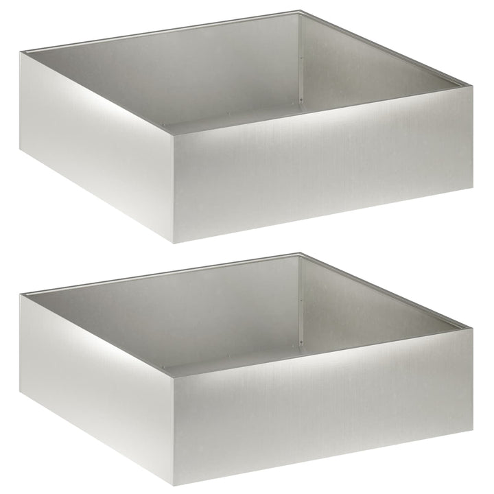Trädgårdsplanterare 2 St Silver 100 X 100 X 30 Cm
