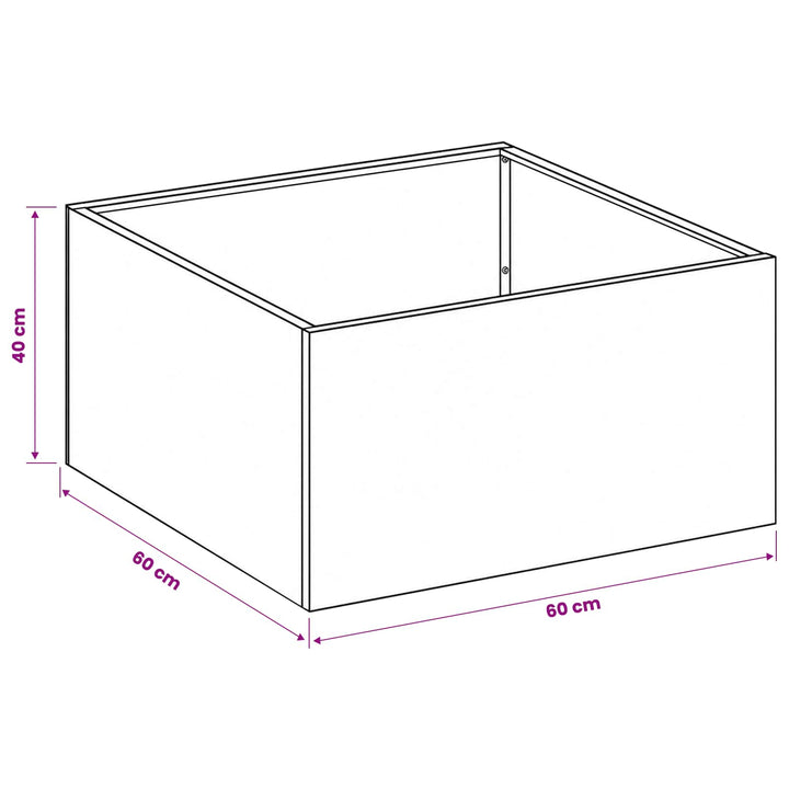Trädgårdsplanterare 2 St Svart 60 X 60 X 40 Cm Kallvalsat Stål