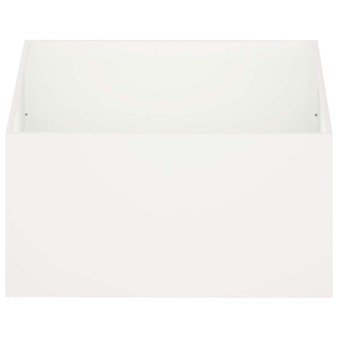 Trädgårdsplanterare Vit 60 X 60 X 40 Cm Kallvalsat Stål