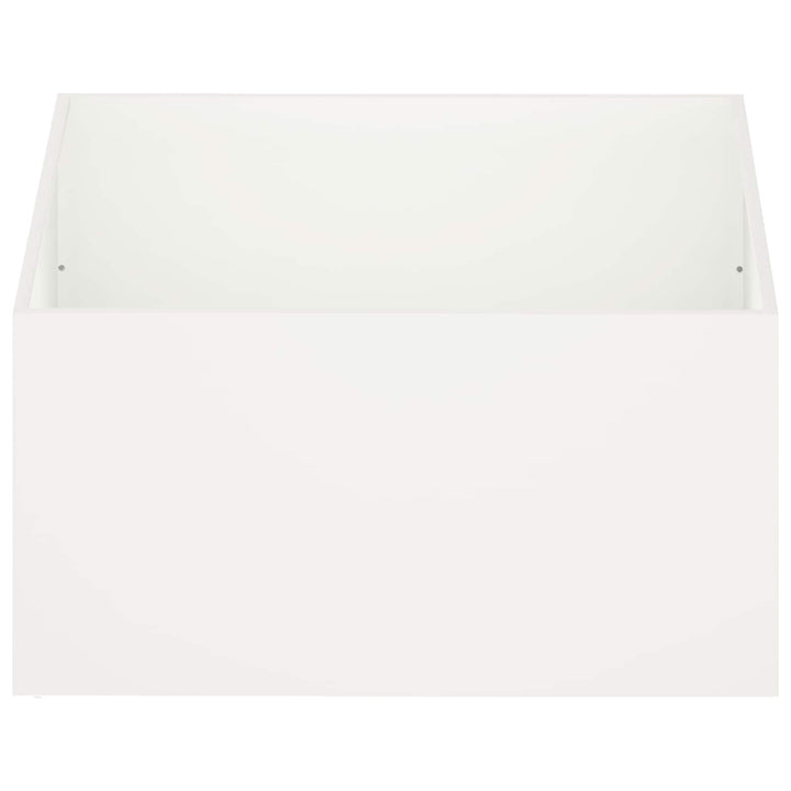 Trädgårdsplanterare 2 St Vit 60 X 60 X 40 Cm Kallvalsat Stål