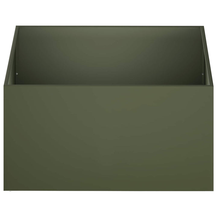 Trädgårdsplanterare Olivgrön 60 X 60 X 40 Cm Kallvalsat Stål