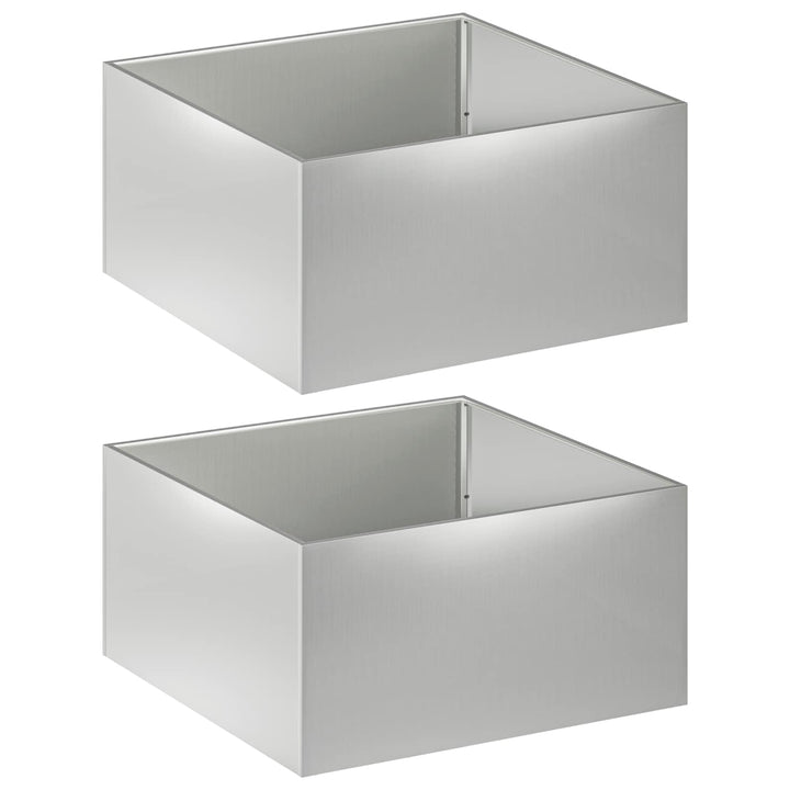 Trädgårdsplanterare 2 St Silver 60 X 60 X 40 Cm