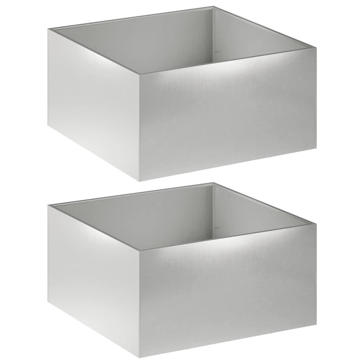 Trädgårdsplanterare 2 St Silver 80 X 80 X 40 Cm Rostfritt Stål