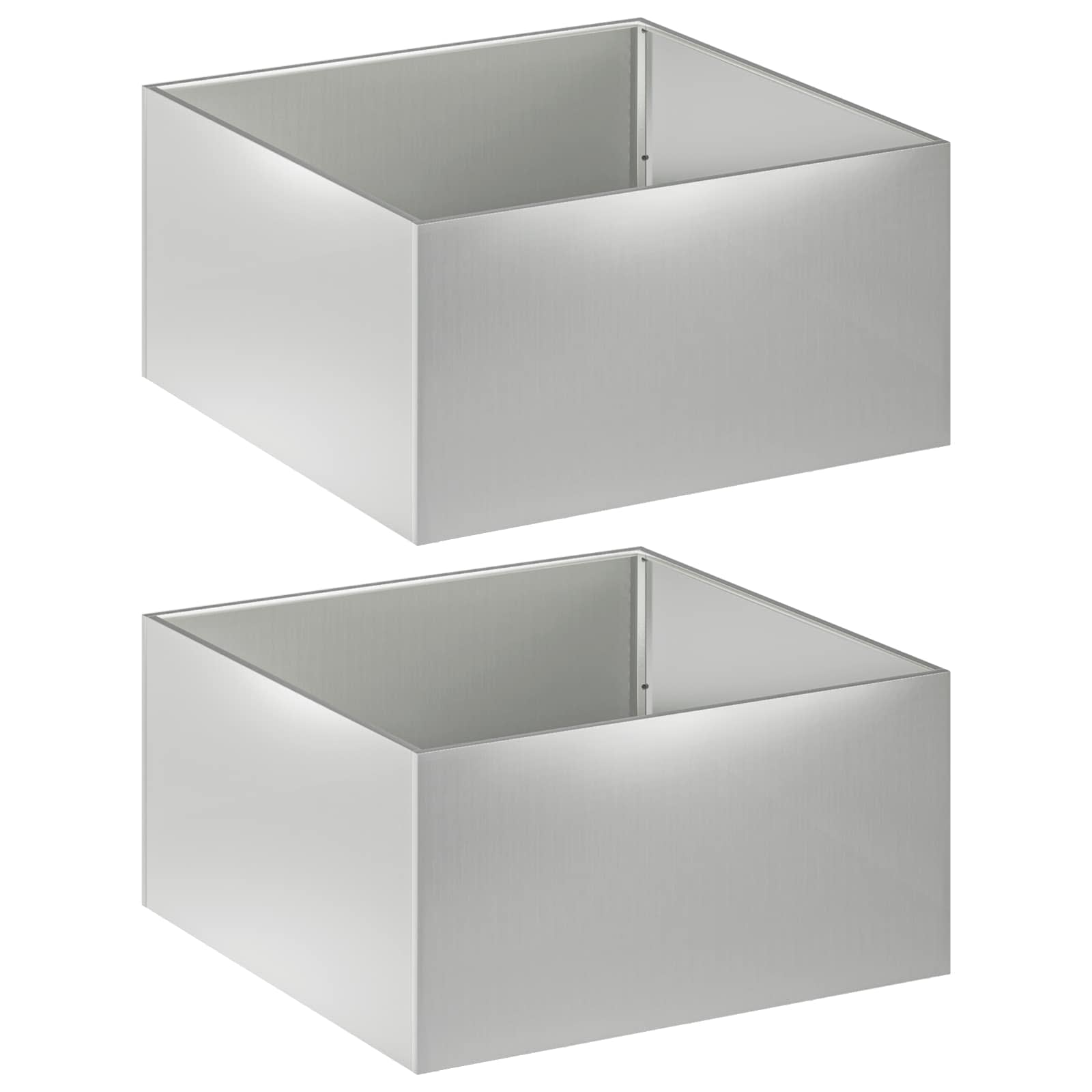 Trädgårdsplanterare 2 St Silver 80 X 80 X 40 Cm
