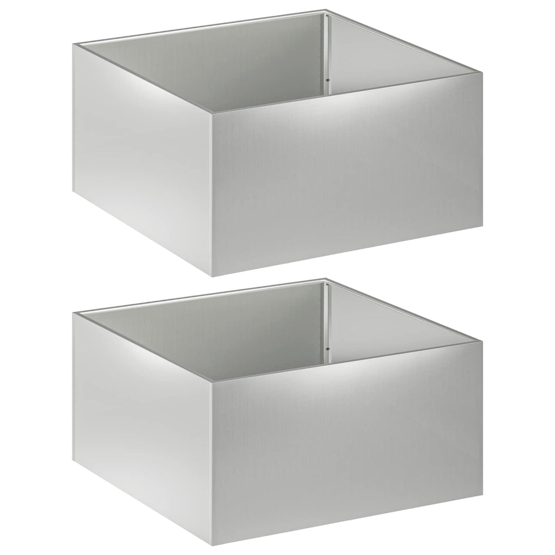 Trädgårdsplanterare 2 St Silver 80 X 80 X 40 Cm