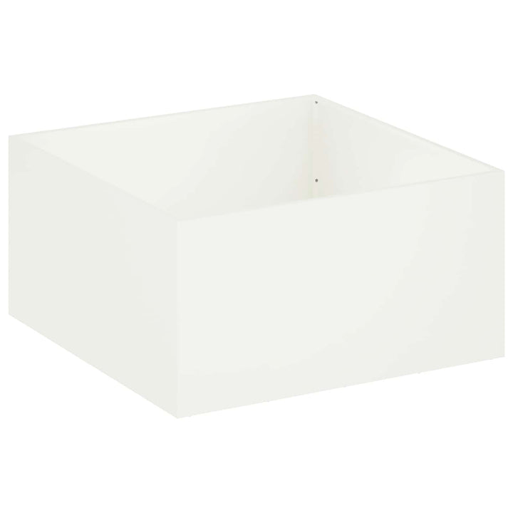 Trädgårdsplanterare Vit 100 X 100 X 40 Cm Kallvalsat Stål