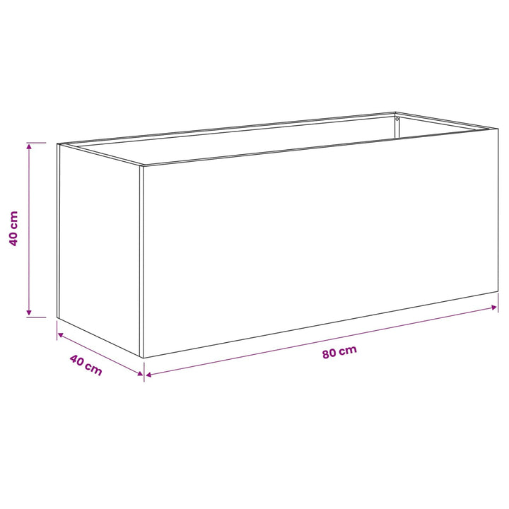 Trädgårdsplanterare 2 St Svart 80 X 40 X 40 Cm Kallvalsat Stål
