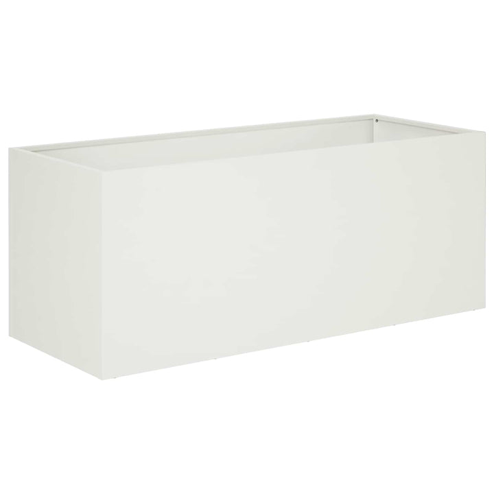 Trädgårdsplanterare 2 St Vit 80 X 40 X 40 Cm Kallvalsat Stål