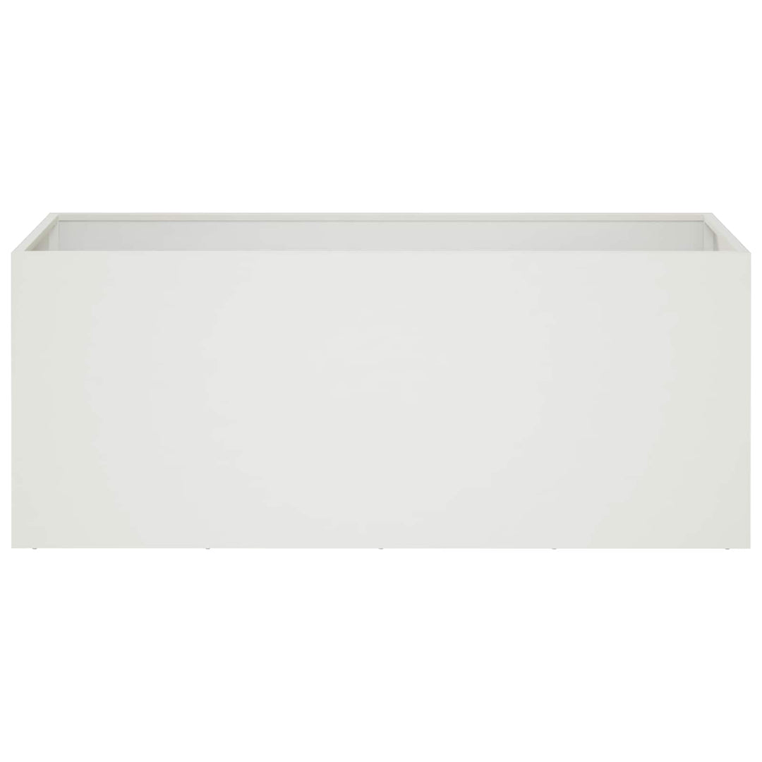 Trädgårdsplanterare 2 St Vit 80 X 40 X 40 Cm Kallvalsat Stål