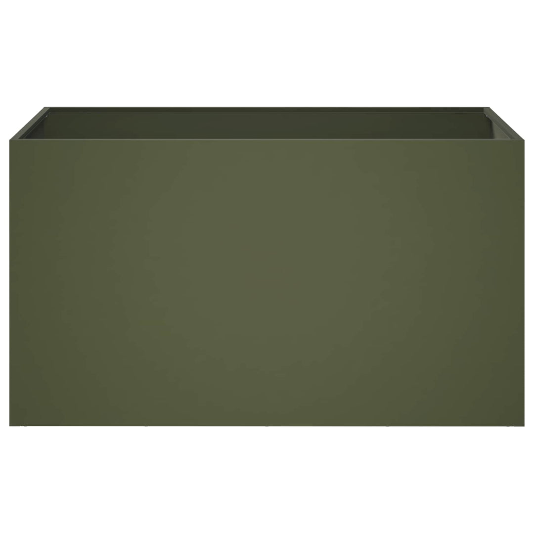 Trädgårdsplanterare Olivgrön 80 X 50 X 50 Cm Kallvalsat Stål
