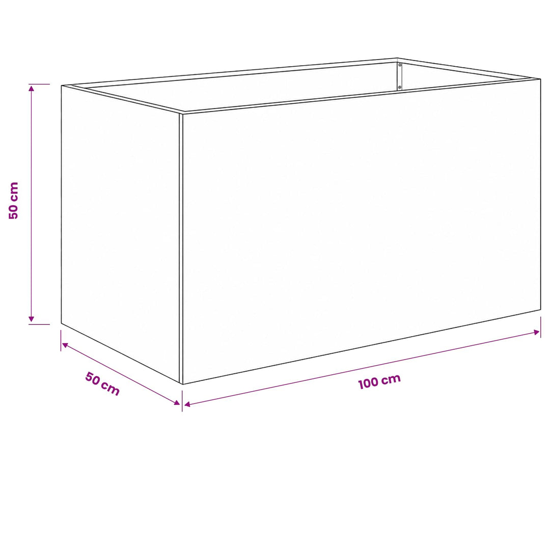Trädgårdsplanterare 2 St Svart 100 X 50 X 50 Cm Kallvalsat Stål