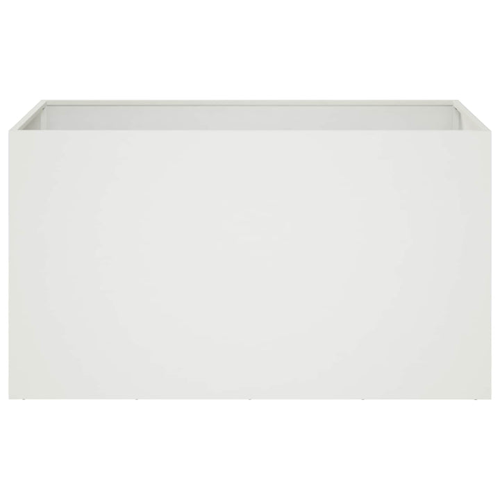 Trädgårdsplanterare 2 St Vit 100 X 50 X 50 Cm Kallvalsat Stål