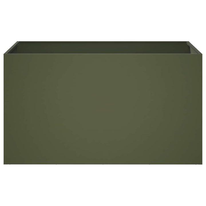 Trädgårdsplanterare Olivgrön 100 X 50 X 50 Cm Kallvalsat Stål