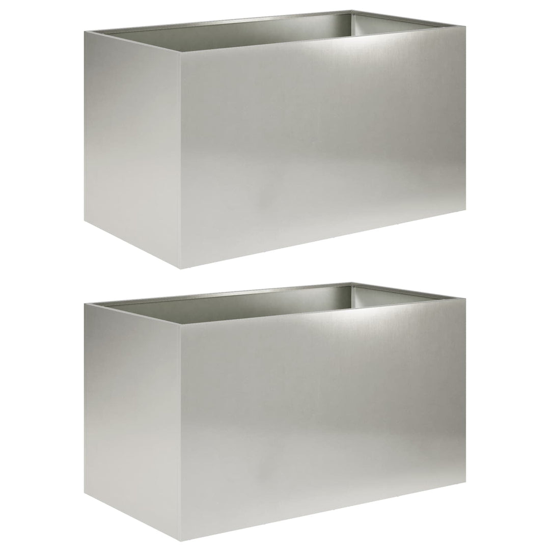 Trädgårdsplanterare 2 St Silver 100 X 50 X 50 Cm Rostfritt Stål