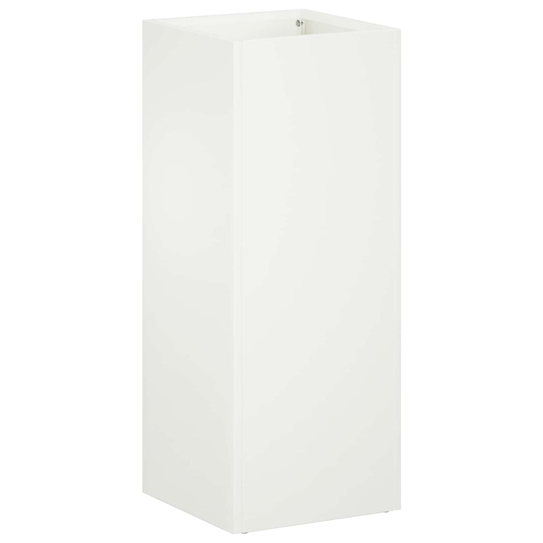 Trädgårdsplanterare 2 St Vit 20 X 20 X 40 Cm Kallvalsat Stål