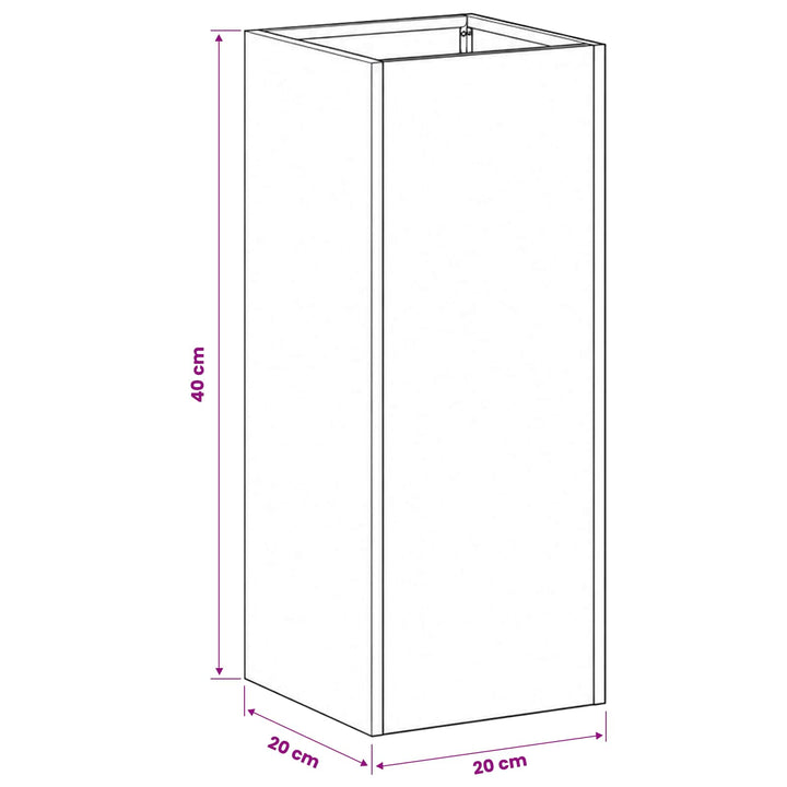 Trädgårdsplanterare 2 St Vit 20 X 20 X 40 Cm Kallvalsat Stål
