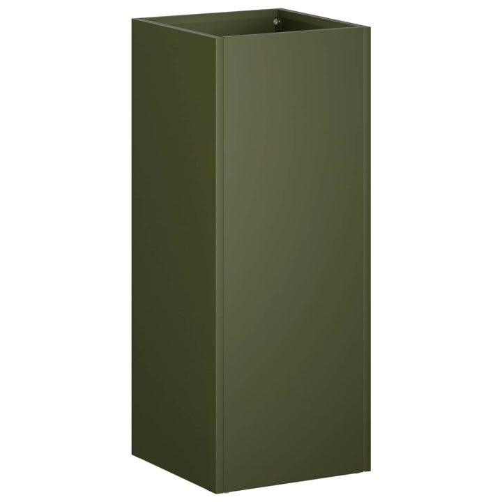Trädgårdsplanterare Olivgrön 20 X 20 X 40 Cm Kallvalsat Stål