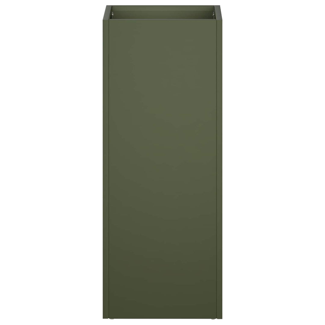 Trädgårdsplanterare Olivgrön 20 X 20 X 40 Cm Kallvalsat Stål