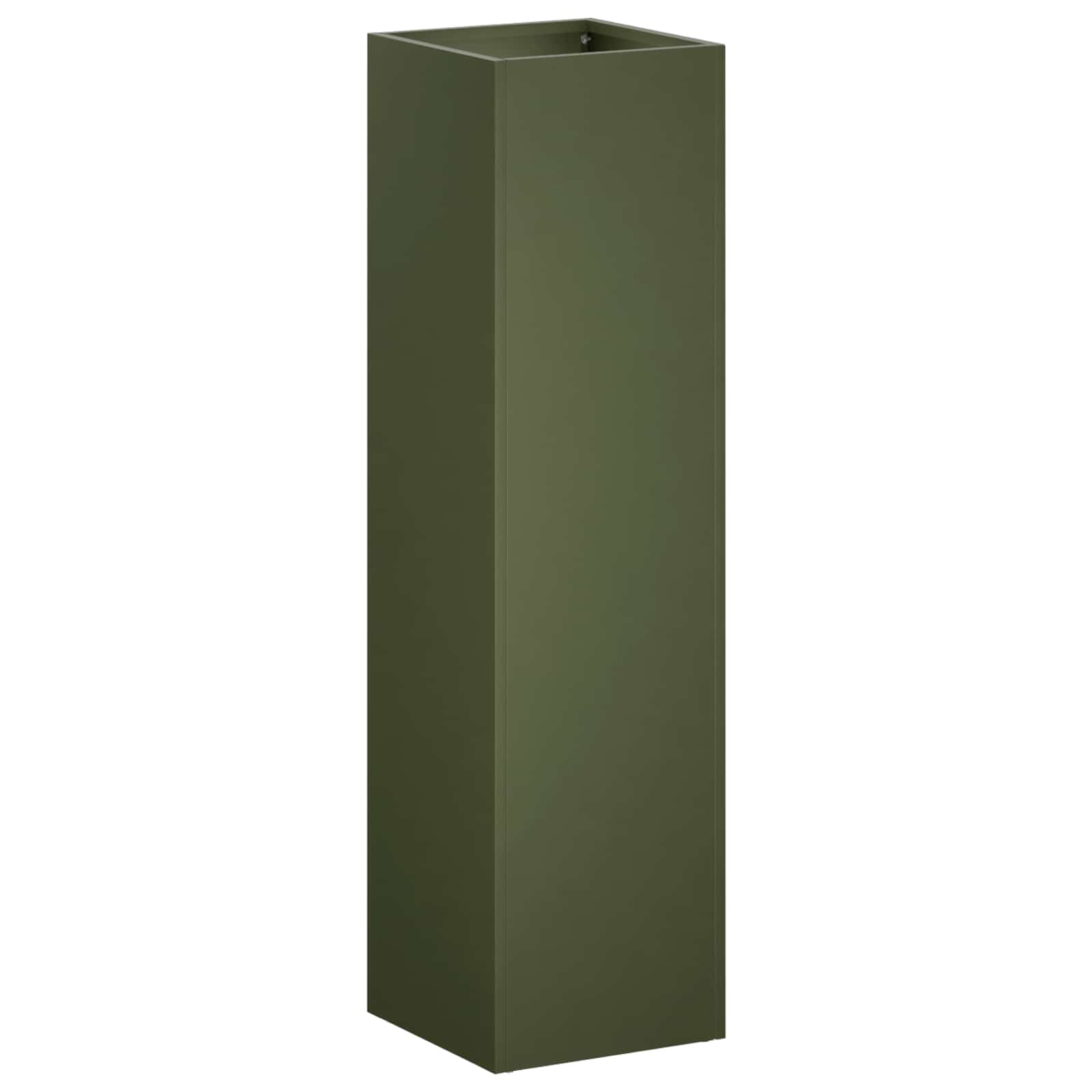 Trädgårdsplanterare Olivgrön 20 X 20 X 75 Cm Kallvalsat Stål
