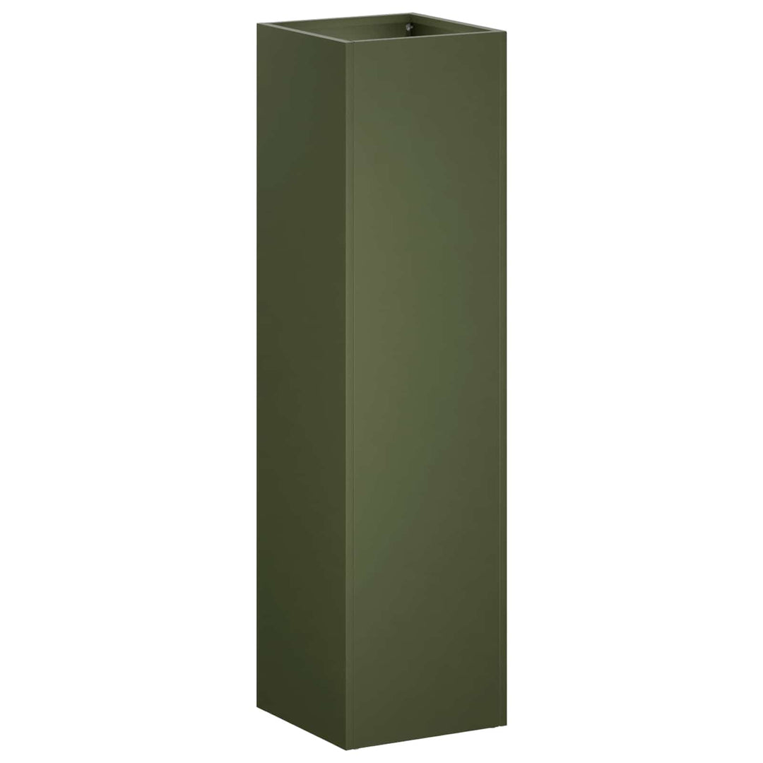 Trädgårdsplanterare Olivgrön 20 X 20 X 75 Cm Kallvalsat Stål
