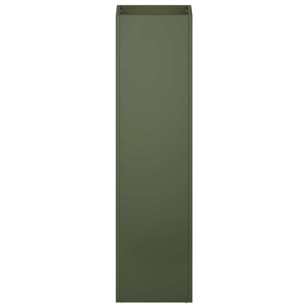 Trädgårdsplanterare Olivgrön 20 X 20 X 75 Cm Kallvalsat Stål