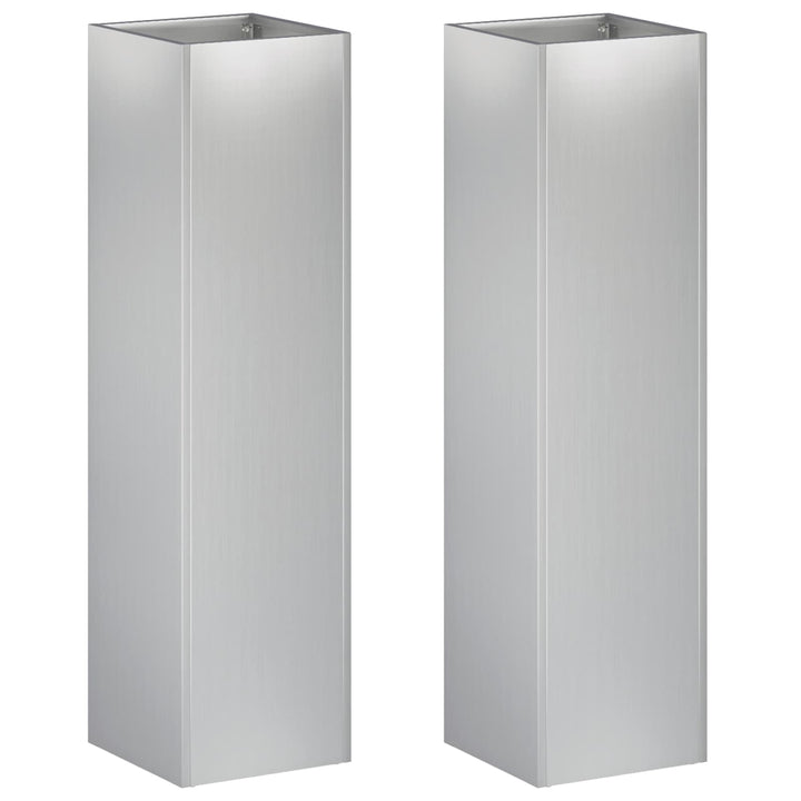 Trädgårdsplanterare 2 St Silver 20 X 20 X 75 Cm