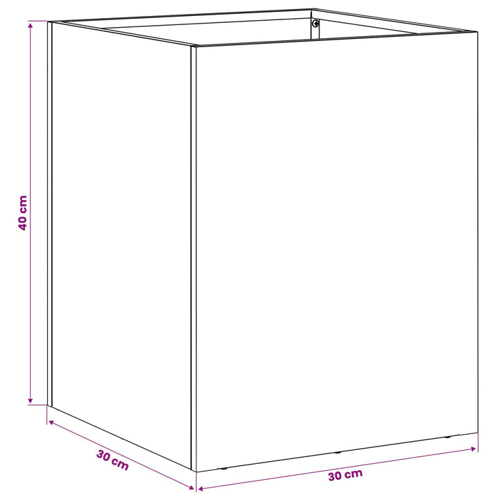 Trädgårdsplanterare 2 St Vit 30 X 30 X 40 Cm Kallvalsat Stål