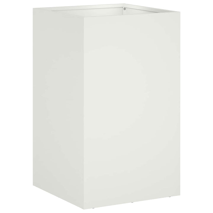 Trädgårdsplanterare Vit 30 X 30 X 50 Cm Kallvalsat Stål